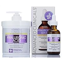Advanced Clinicals Hyaluronic Acid Hydrating Cream + Hyaluronic Acid Hydrating Facial Serum Set