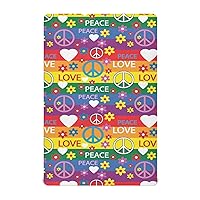 Symbols of Hippie Crib Sheets for Boys Girls Pack and Play Sheets Super Soft Mini Crib Sheets Fitted Crib Sheet for Standard Crib and Toddler Mattresses Baby Crib Sheets for Girls Boys, 52x28IN