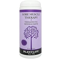 Plantlife Sore Muscle Therapy Bath Salts - Straight from The Plant Natural Aromatherapy Bath Salts - Balance, Calm, and Release Tension in The Body - Made in California 16 oz