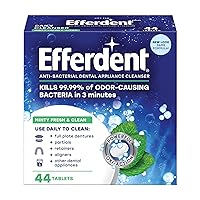Retainer Cleaning Tablets, Denture Cleaning Tablets for Dental Appliances, Minty Fresh & Clean, 44 Count