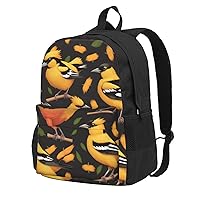 Oriole Bird Backpack Printing Lightweight Casual Backpack Shoulder Bags Large Capacity Laptop Backpack