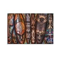 African Tribal Masks Canvas Wall Art African Masks Canvas Ethnic Home Decor Poster Decorative Painting Canvas Wall Art Living Room Posters Bedroom Painting 24x36inch(60x90cm)