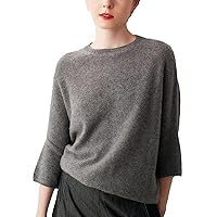 Autumn 100% Cashmere Sweater O-Neck Pullover Spring Women's Knitted Sweater Loose Plus Size Top
