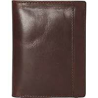 Mancini Men's Unique Vertical Wing Leather Wallet (RFID Secure)