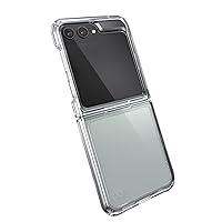 Speck Clear Samsung Galaxy Z Flip 5 Case - Foldable, Scratch Resistant & Drop Protection - Anti-Yellowing Clear Phone Case for Galaxy Z Flip 5 - Presidio Perfect-Clear
