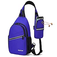 MAXTOP 【2 CROSSBODY BAG】 One Blue Sling Bag Backpack Compare with One 3-Zipper Pockets Pink Belt Bag Travel Essentials