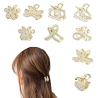 9 Pack Small Pearl Hair Claw Clips for Women Girls Thick Thin Hair Strong Hold Jaw Clips for Hair 9 Style Non-slip Pearl Hair Clips for Women Hair Accessories Christmas Thanksgiving Gifts