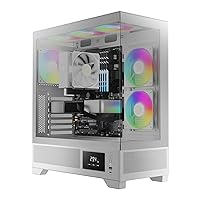 GAMDIAS Atlas M1 White Mid Tower Gaming Case - Elegant RGB ATX Desktop Case with Advanced Cooling System