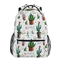 Cactus Succulents Kid's Toddler Backpack Floral Leaves Schoolbag for Boys Girls Backpacks Casual Daypack Back Pack Zipper Kindergarten Children Bag Preschool Nursery Bags