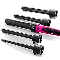 Deluxe Beauty Professional 8 Piece Interchangeable Flat and Curling Iron Set - Instant Hair Straightening Iron - Professionally Curl Your Hair - Instant Results! (Pink)