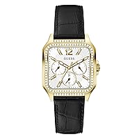 GUESS Genuine Leather Square Watch