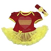 Petitebella Rhinestones Spain Heart Baby Dress Nb-18m
