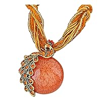Necklaces for Teen Girls Gift Accessories Necklace Rhinestone Pendant Statement Peacock Womens Bohemian Necklaces & Pendants
