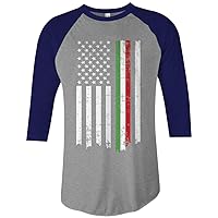 Threadrock Italian American Thin Line Flag Unisex Raglan T-Shirt