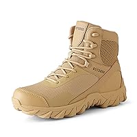 High Top Side Zipper Desert Leather Shoe Boots,Mens Military Tactical Boots,for Outdoor Sports Camping Hiking Work Combat