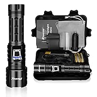 PHIXTON Super Bright Rechargeable Flashlights High Lumens, Powerful 20000 Lumen Flashlight, High Power USB Chargeable LED Flash Lights, Power Bank Multifunction for Gift Emergency Camping Work