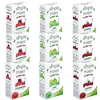 Simple Mixes Natural Gummy Mix Bundle, Strawberry, Cherry, Lime 3 Pack each flavor, Fun Snacks, Make Infused Gummies