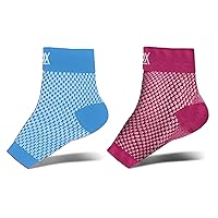 Plantar Fasciitis Compression Socks - 2 pairs (Blue, Medium + Pink, Medium)