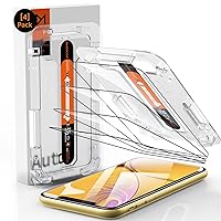 DIMONCOAT 4-PACK for iPhone 11/ iPhone XR Screen Protector [Auto Alignment Kit] [10X Military Protection] Compatible iPhone 11/XR 6.1'' HD Diamonds Hard Tempered Glass Bubble Free [Case Friendly]