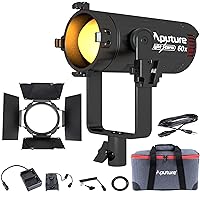 Aputure 60x Aputure Light Storm LS 60x Bi-Color LED Light 30000lux @1m, CRI 95+ TLCI 95+Built-in 9 Lighting FX, Support NP-F970 Battery, Includes Barn Doors Support Sidus APP Control