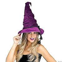 Fun World Women's Velour Witch Hat (Purple), Standard