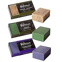 The Highland Soap Company, Handmade Natural Soap Bars, (Nourishing) Gardeners, Rosemary & Wild Nettle, Lavender (3 Pack)