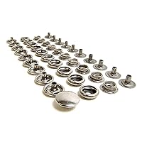 Snap Fasteners 100% Stainless Steel Boat Marine Canvas Upholstery Snaps Cap - Socket - Stud - Eyelet All Four Parts (25 of Each Piece)