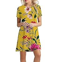 Summer Dresses for Women 2023 Trendy Boho Floral Print Sundresses Sleeveless Beach Cover Up Dress