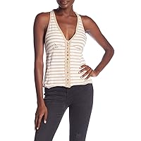 Free People Womens Mylo Striped Button-Down Halter Top
