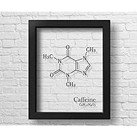 Transparent, Caffeine Molecule, Coffee Print, Coffee Wall Art, Cafe Décor, Chemistry Wall Art,Chemistry Poster, Caffeine Print