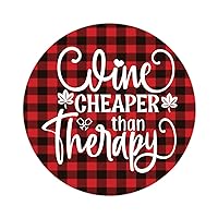 Wine Cheaper Than Therapy Sticker Graphic 50 Pieces Winemaker Sticker Decal Farmer Peel and Stick Round Labels Vinyl Decals for Laptop Skateboard Phone Backpack Luggage 4inch
