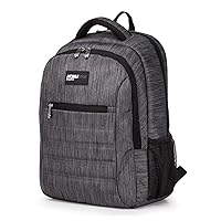 Mobile Edge SmartPack Laptop Backpack for Men and Women, Compatible with Mac 16-17 Inch Laptops, Travel Computer Bag, Super Lightweight, Water-Resistant Exterior, Carbon