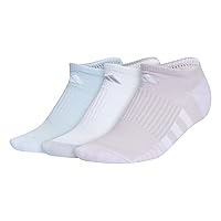 adidas Women's Cushioned No Show Socks (3-Pair) Athletic, Low Profile Look with Arch Compression for a Secure Fit