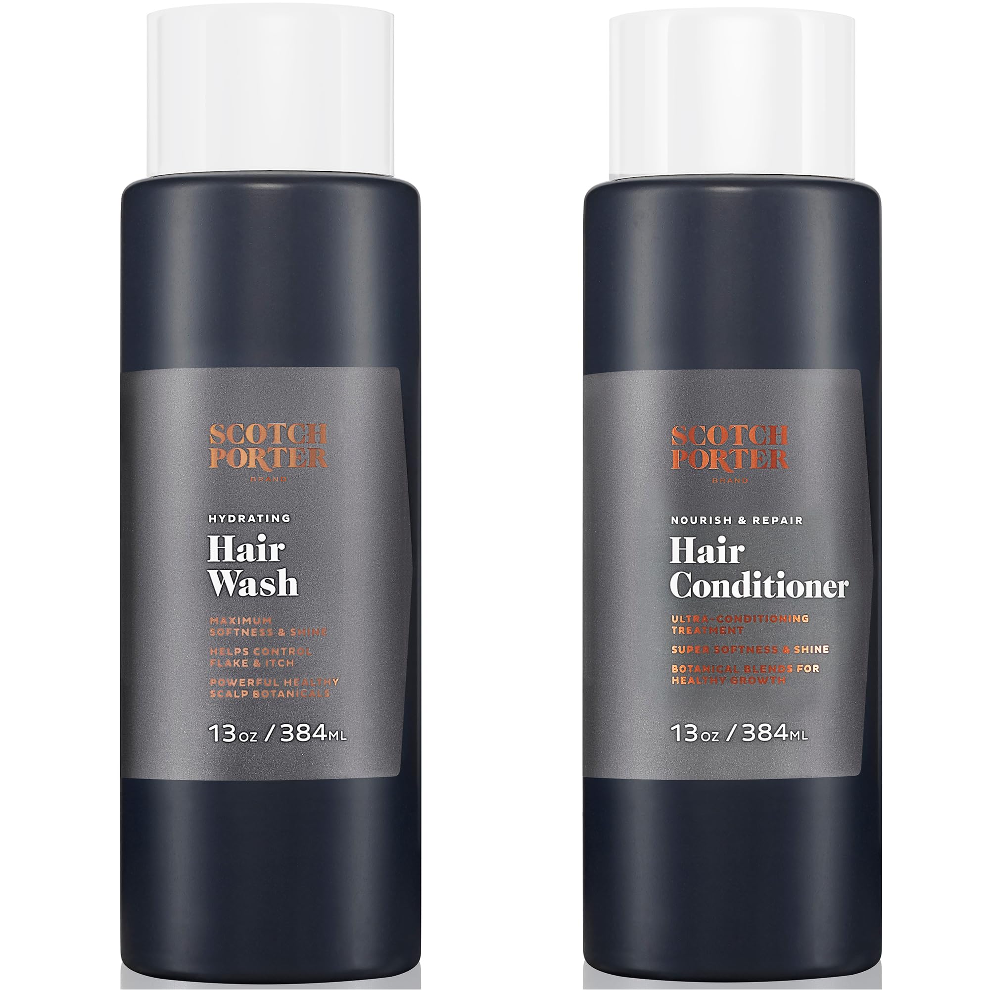 Scotch Porter Nourish & Repair Hair Conditioner and Hydrating Hair Wash | Formulated with Non-Toxic Ingredients, Free of Parabens, Sulfates & Silicones | Vegan | Bottle 13oz, Bottle 13oz