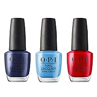 Bundle of OPI Nail Lacquer, Isn't it Grand Avenue + OPI Nail Lacquer, No Room for the Blues + OPI Nail Lacquer, Big Apple Red, Tennessee, 0.5 fl oz