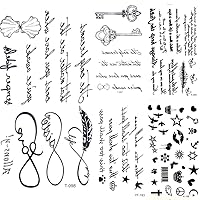25 Desgin Cool Infinity Letter Endless Watertransfer Tattoo Women Party Tatoo Body Arm Hand Temporary Key Tattoo Sticker Men Leg
