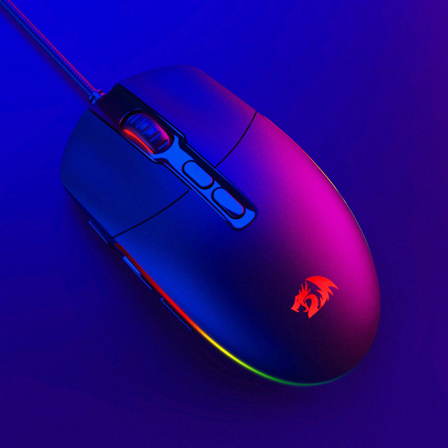 Redragon M719 Invader Wired Optical Gaming Mouse, 7 Programmable Buttons, RGB Backlit, 10,000 DPI, Ergonomic PC Computer Gaming Mice with Fire Button