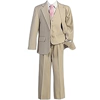 Boy's 3 Piece 3 Button Notch Lapel Slim Trim Fit Formal Suit
