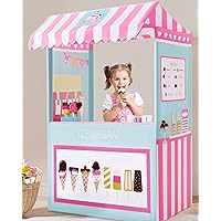 Ice Cream Cart, Kids Playstand Play Shop with 3 Pretend Foods - 49