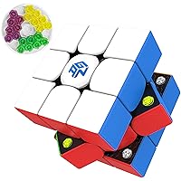 GAN 356 M Magnetic Speed Cube Standard, Gans 3X3 Stickerless Magnetic Cube, Smooth & Fast 3 by 3 Lite Flagship Performance, Adjustable GAN 356M Speed Cube (356M Standard ver. 2020)
