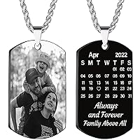 LING Ling's Design Personalized Double-sided Photo Text+Icons Necklaces Custom Necklace for men With Picture Birthday Memorial Boyfriend Gift
