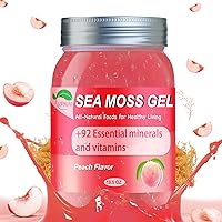 Sea Moss Gel,Irish Organic Raw Seamoss Gel Made with Real Fresh Fruit,Immune and Digestive Support,Vitamin Minerals Supplement(Peach,18.5OZ)