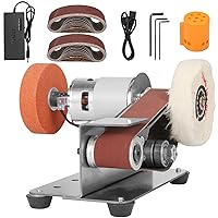 Workbench Mini Belt Sander - 15 Degree Knife Sharpener Electric Bench Grinder Sanding Machine, 7 Adjustable Speed Handcraft System for DIY Craft, Knives Sharpening, Knife Making (Plus Kit)