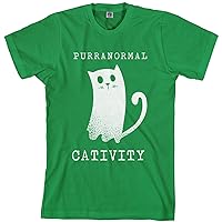 Threadrock Men's Purranormal Cativity Ghost Cat T-Shirt