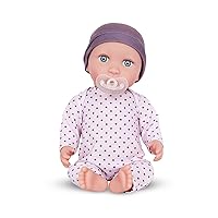 by Battat – 14-inch Newborn Baby Doll – Blue Eyes & Medium-Light Skin Tone – Soft Body & Removeable Outfit – Lilac Hat & Pacifier Accessory – 2 Years Girl Doll