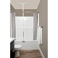 Able Life Universal Bathtub to Ceiling Grab Bar, Adjustable Tub Handle Transfer Pole for Bathtubs, Clamp On Bathroom Shower Safety Rails for Seniors and Elderly Adults, No Drill Installation, White