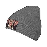 Beanie for Men Women Heart Shaped Elephant Warm Winter Knit Cuffed Beanie Soft Warm Ski Hats Unisex