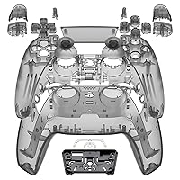 eXtremeRate Full Set Housing Shell with Buttons Touchpad Cover, Clear Black Custom Replacement Decorative Trim Shell Front Back Plates Compatible with ps5 Controller BDM-030 BDM-040