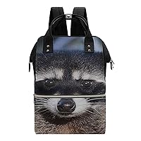 Northern Raccoon's Face Durable Travel Laptop Hiking Backpack Waterproof Fashion Print Bag for Work Park Black-Style