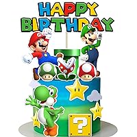14Pcs Super Bros Cake Topper for Birthday Party Decoration, Super Brother Birthday Party Supplies- Fun Kid's Party Cupcake Decoration!
